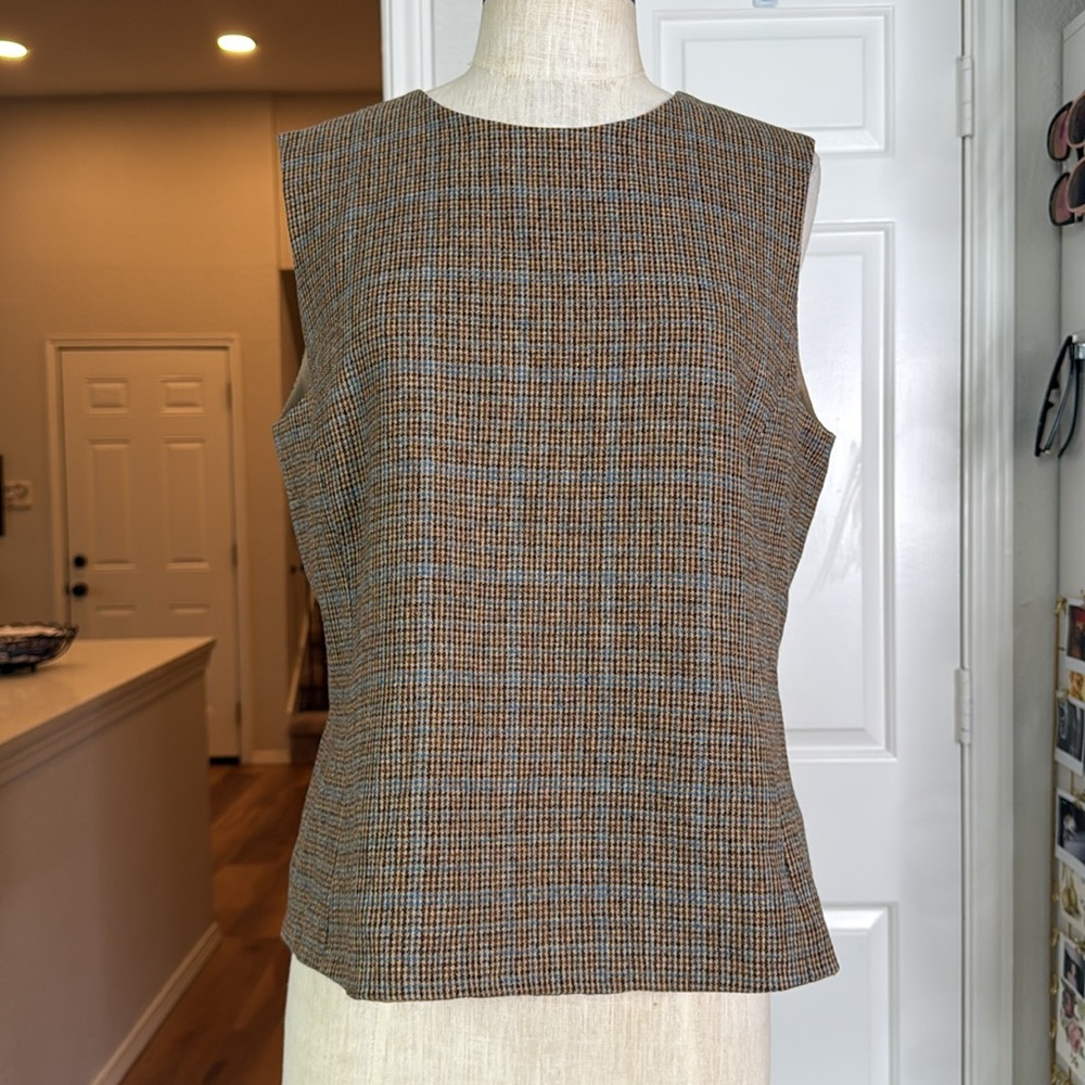 Plaid sleeveless vintage blouse Gallant